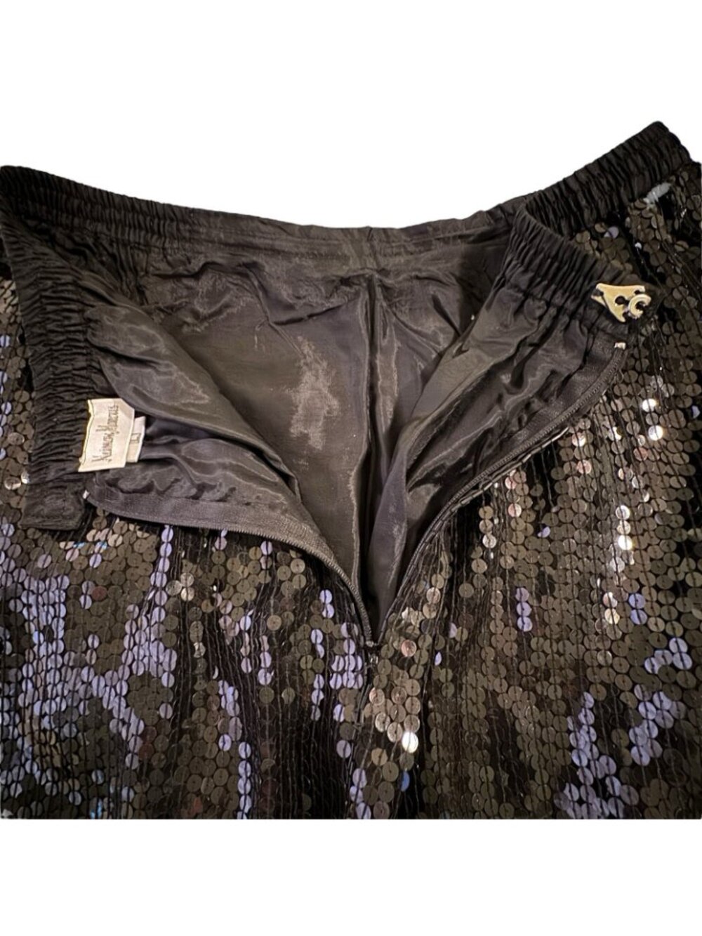 Beaded Sequin Skirt Suit Women's Large Vintage 80s Cocktail Neiman Marcus Glam - Picture 14 of 16